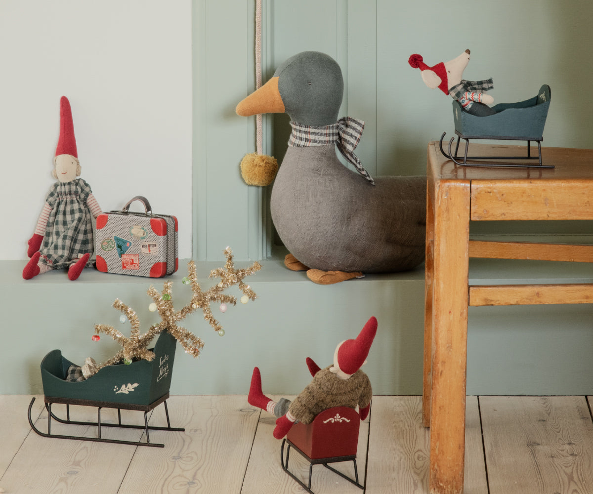 Maileg Baby Bunny - Light Blue Check