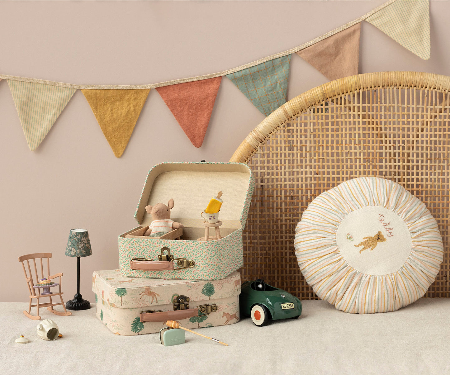 Pillow small teddy striped