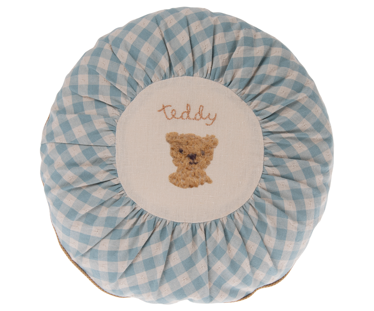 Pillow small teddy blue checkered