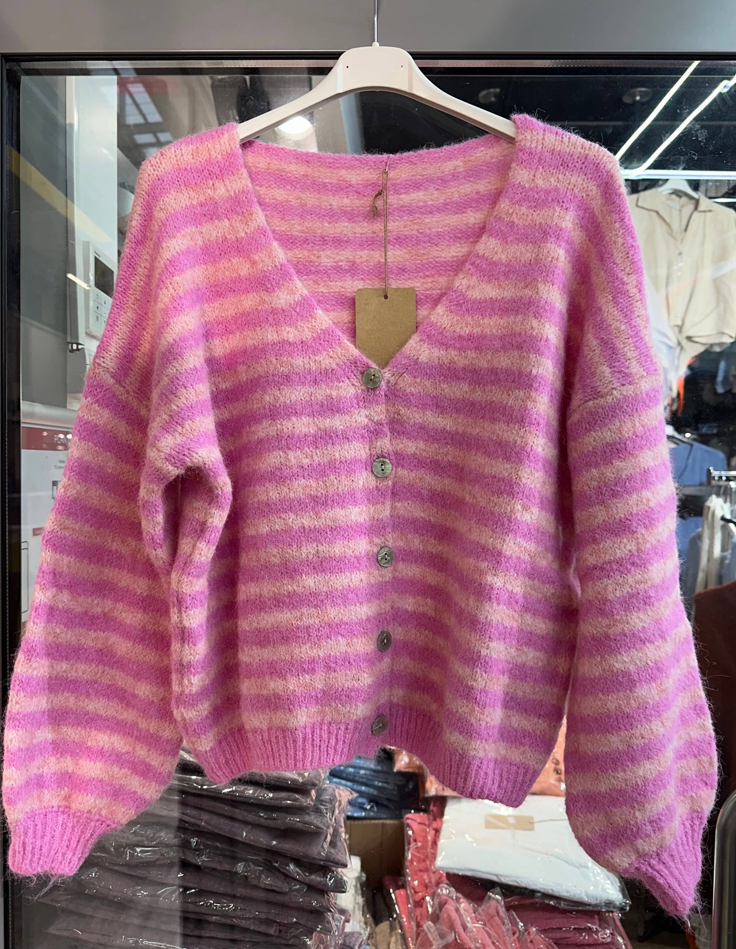 Gestreifte Weste REF. 51062: Fuchsia