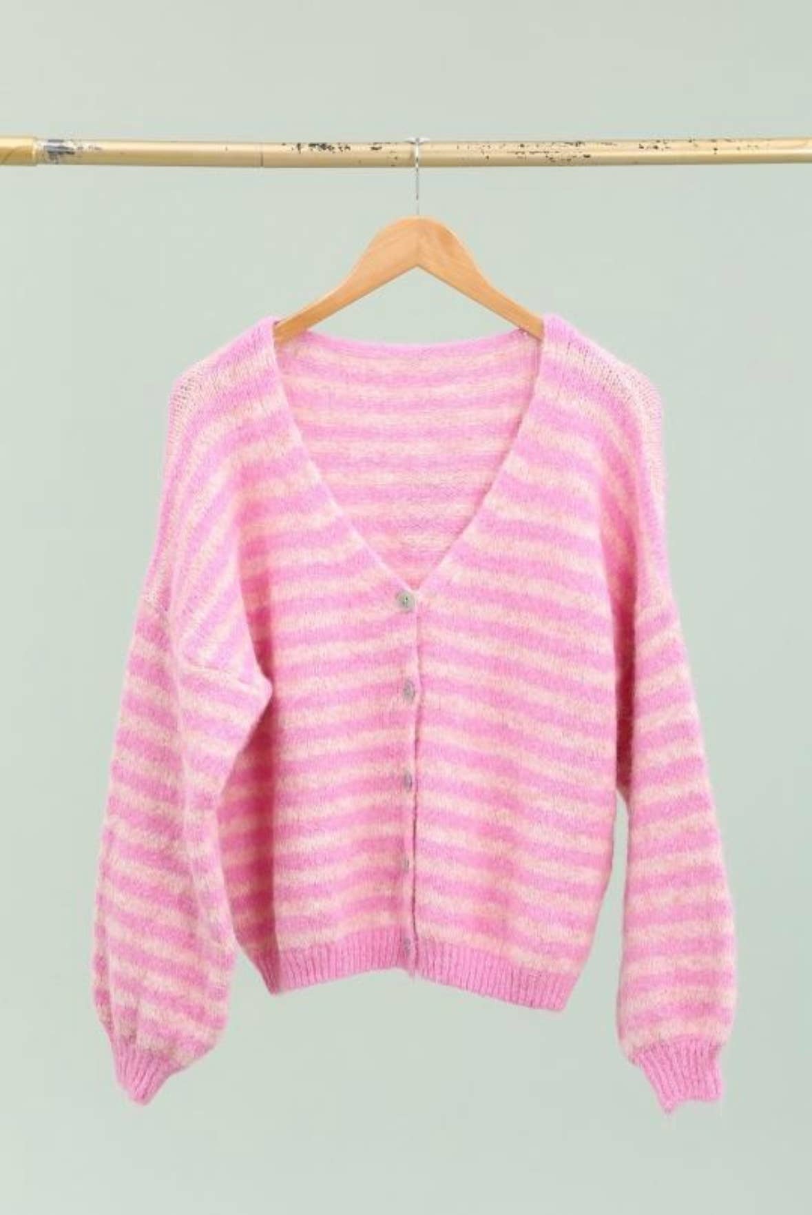 Gestreifte Weste REF. 51062: Fuchsia