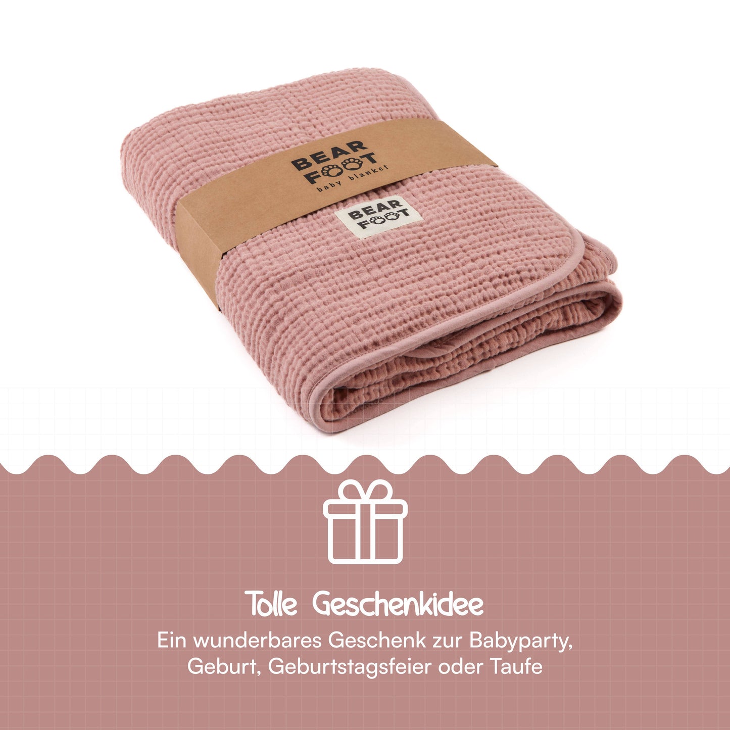 Babydecke Musselin - rosa
