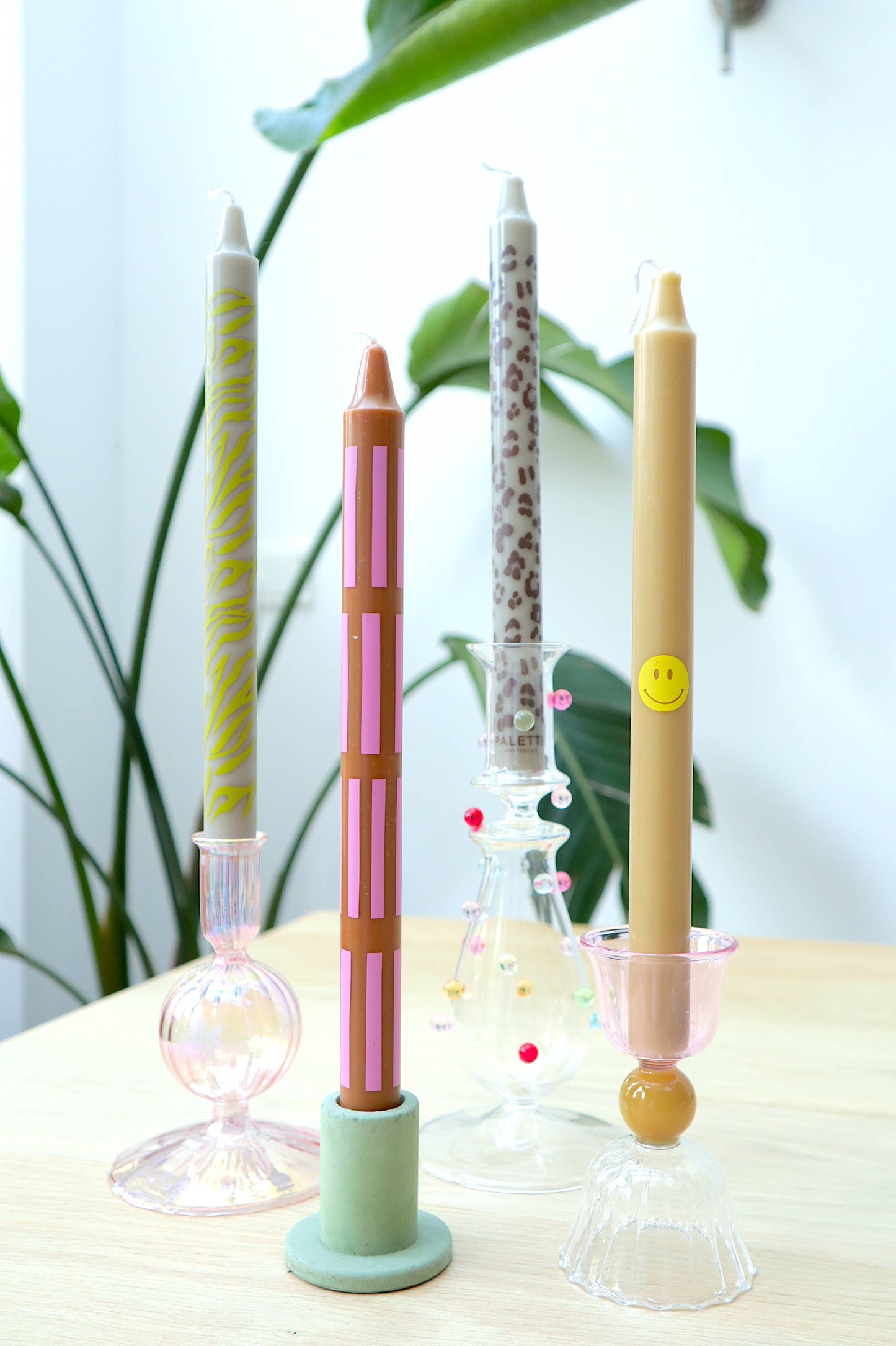 Designer-Dinnerkerzen, 4 Stück, Urban Jungle