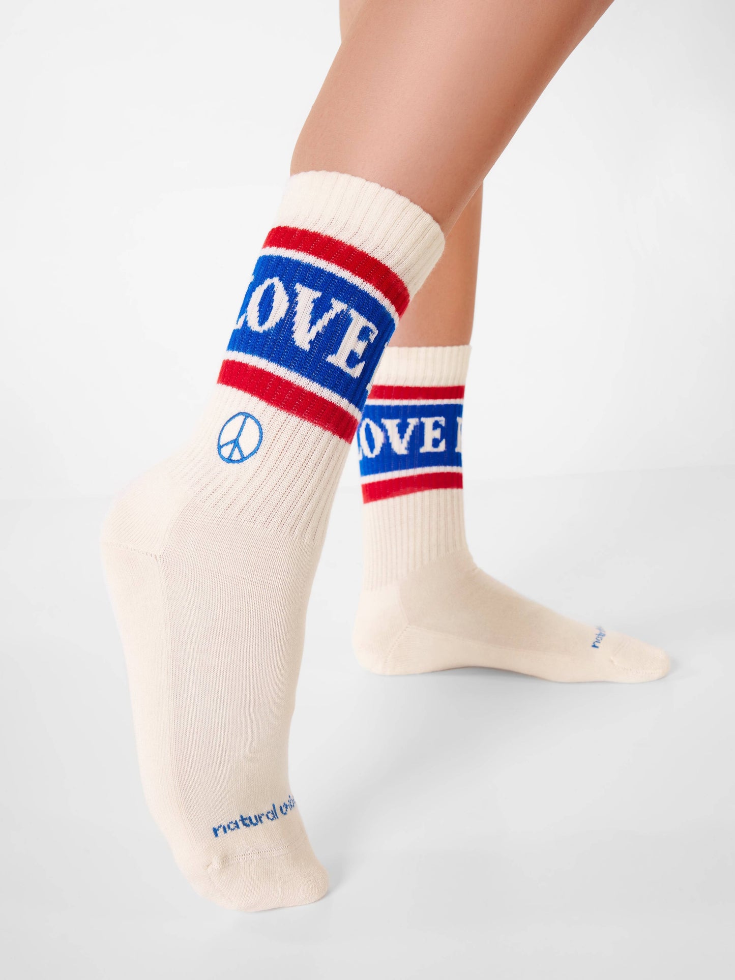 Bio-Socken Geschenkset - 2er Set Tennissocken Peace & Love: 36/40
