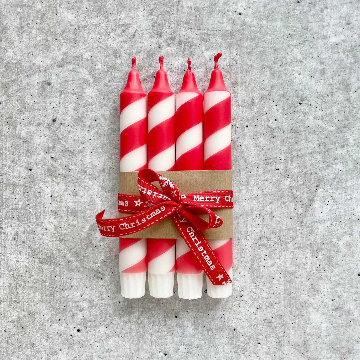 Dip Dye Kerzen Swirl | Zuckerstange Weihnachten rot | 4er VE