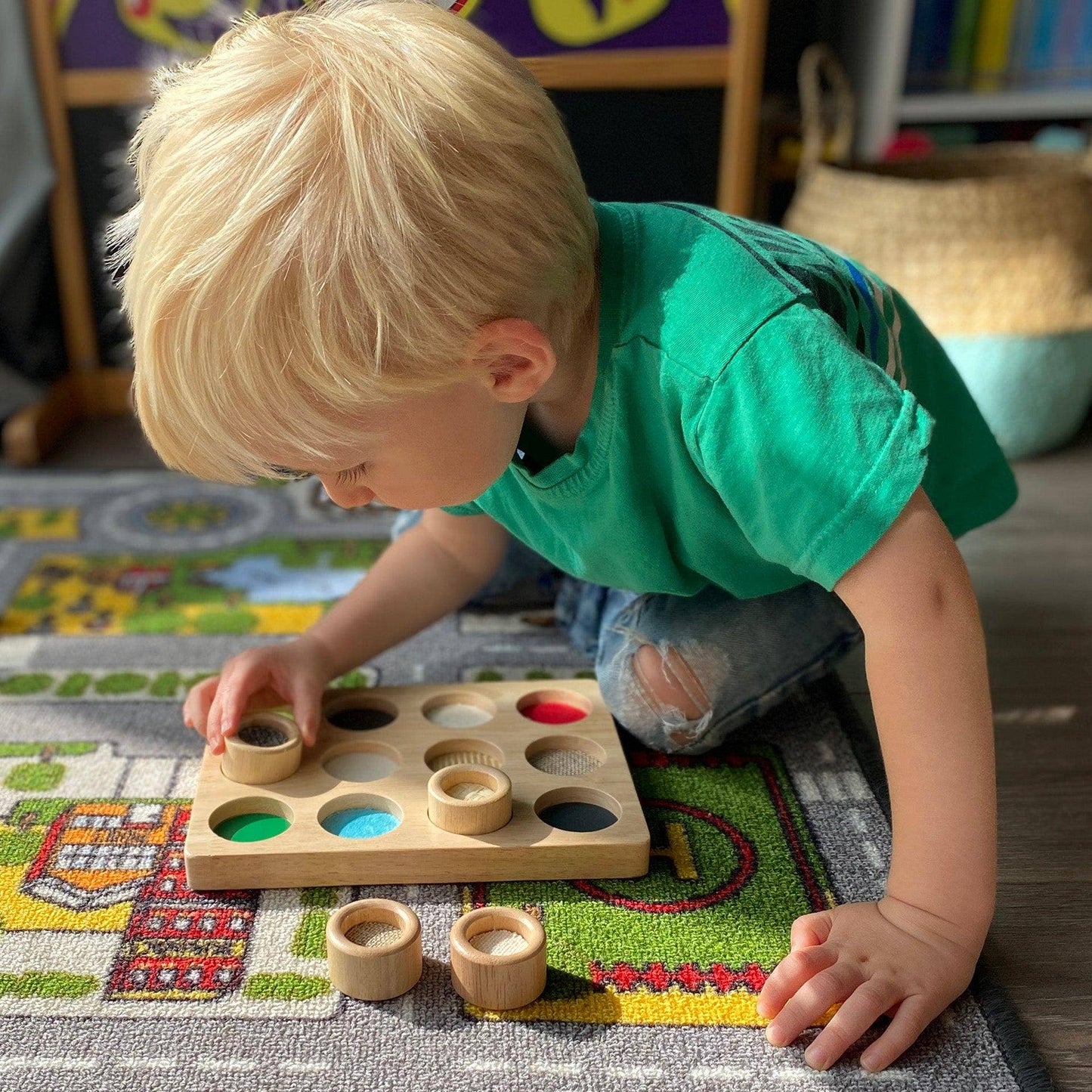 Touch & Match Board Sensorbrett - Touch and Feel - Holz