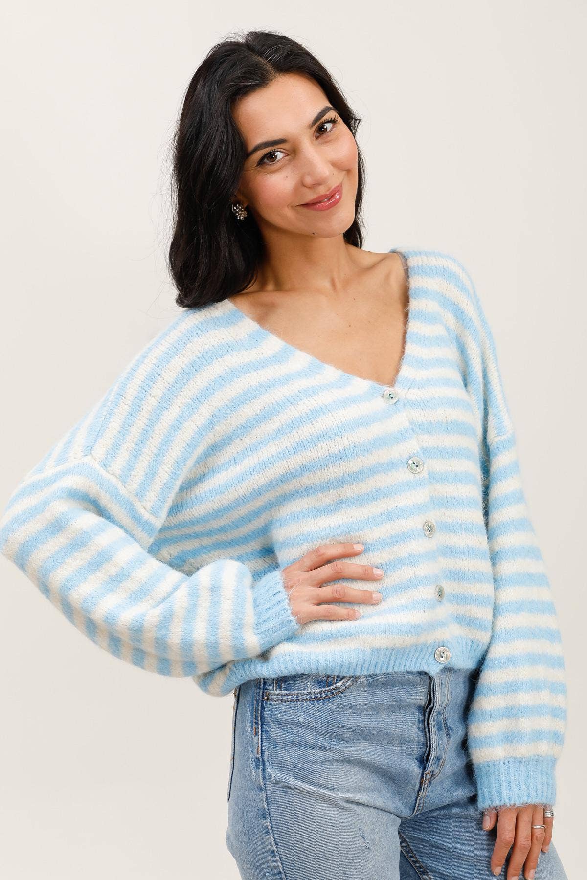 Gestreifte Weste REF. 51062: Blau