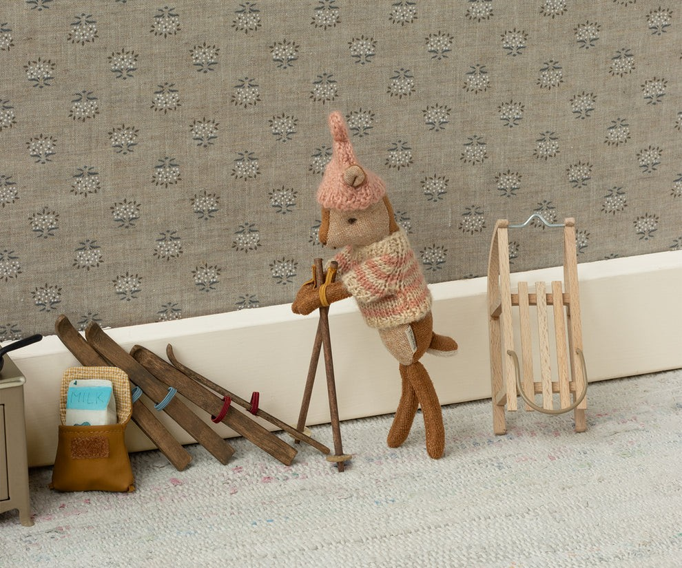 Maileg Baby Bunny - Light Blue Check