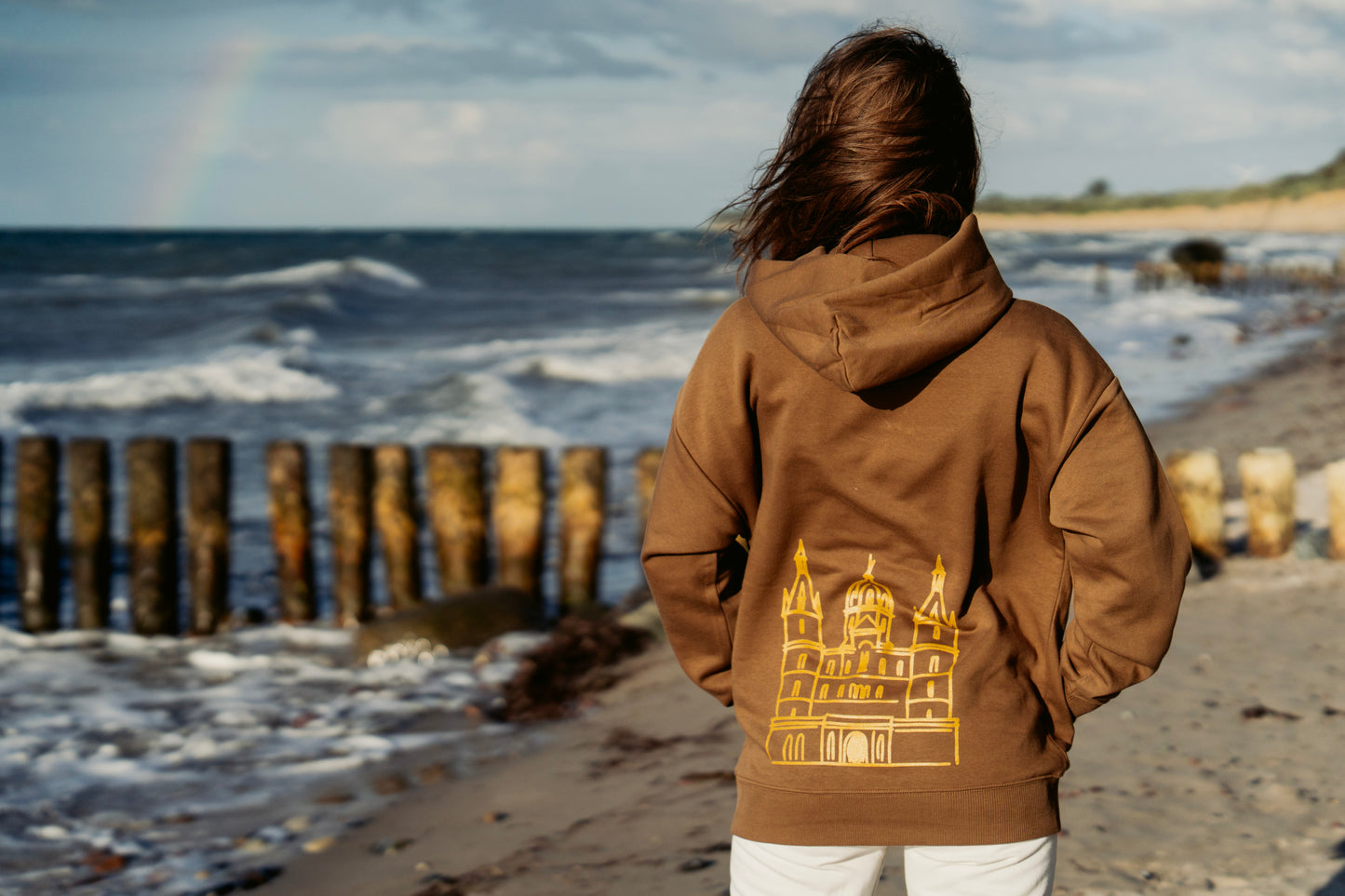 Schweriner Schloss Hoodie Goldbraun