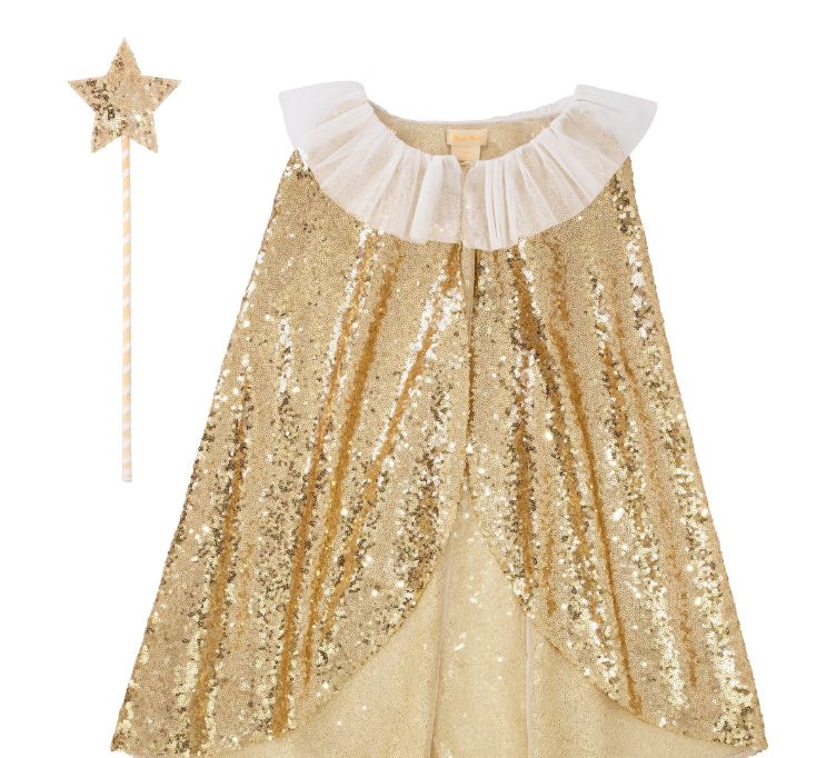 Meri Meri Goldener Umhang mit Sternenstab
