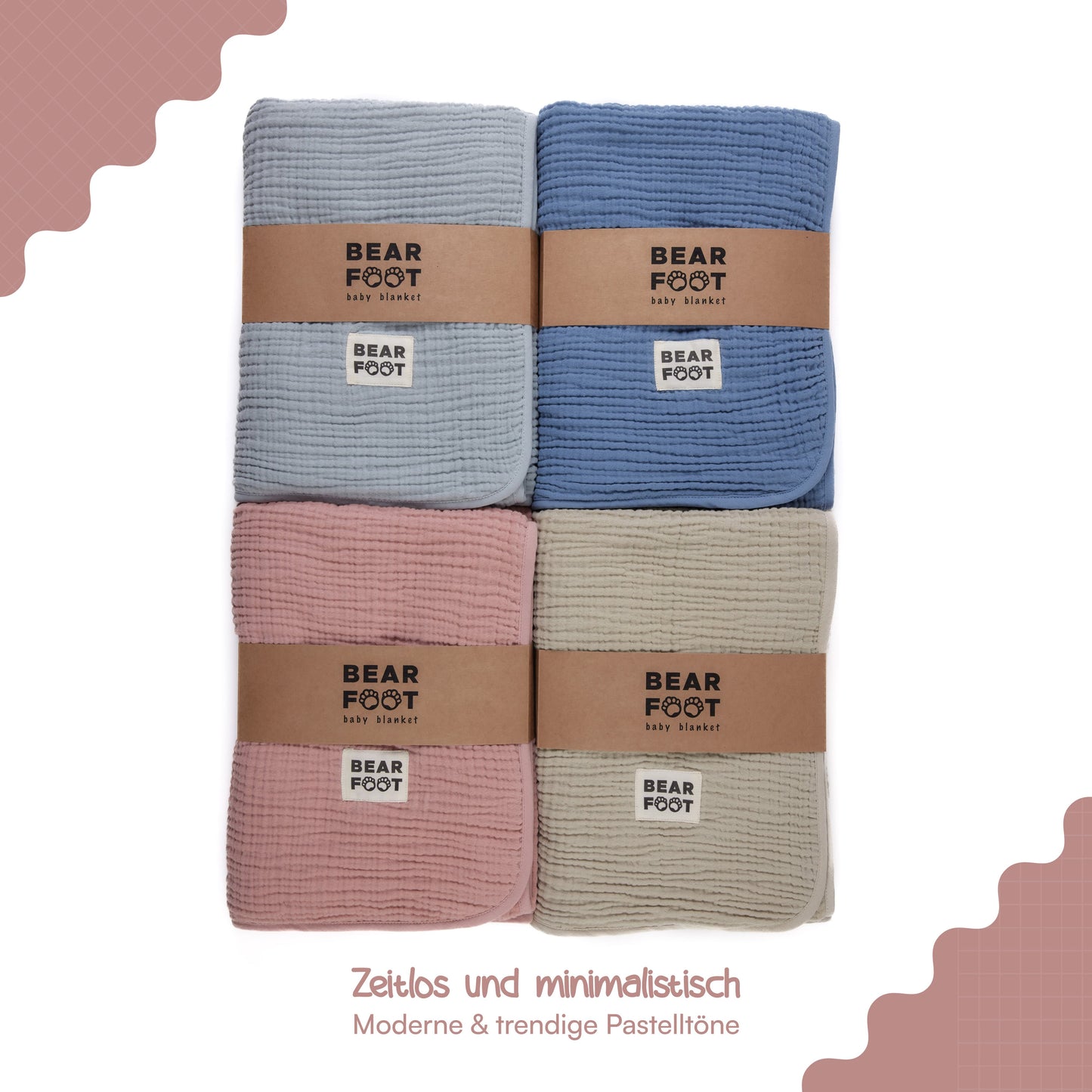 Babydecke Musselin - rosa