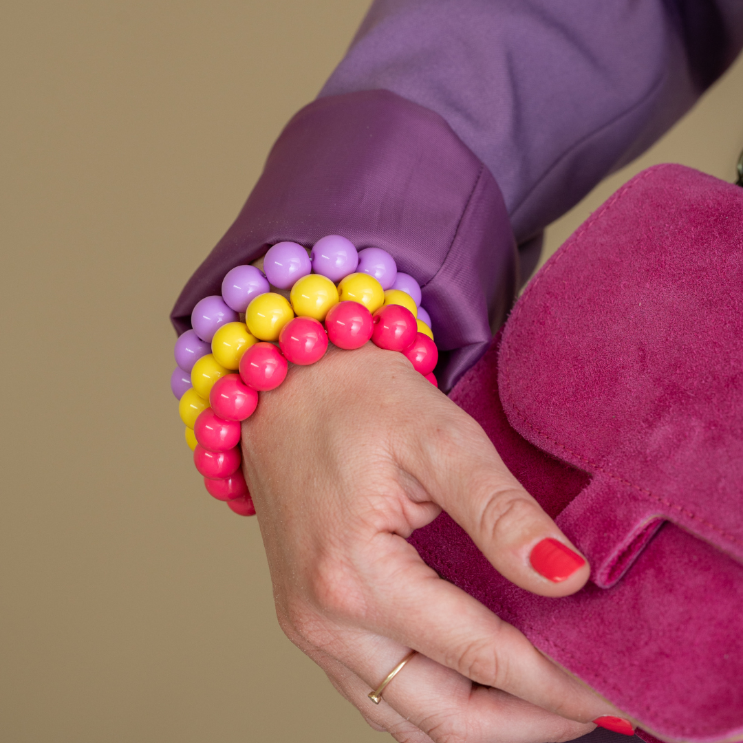 Bold Beads Armband | Himbeere - 14 mm