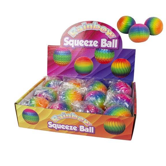 Stressball Ø 7 cm in Regenbogenfarben