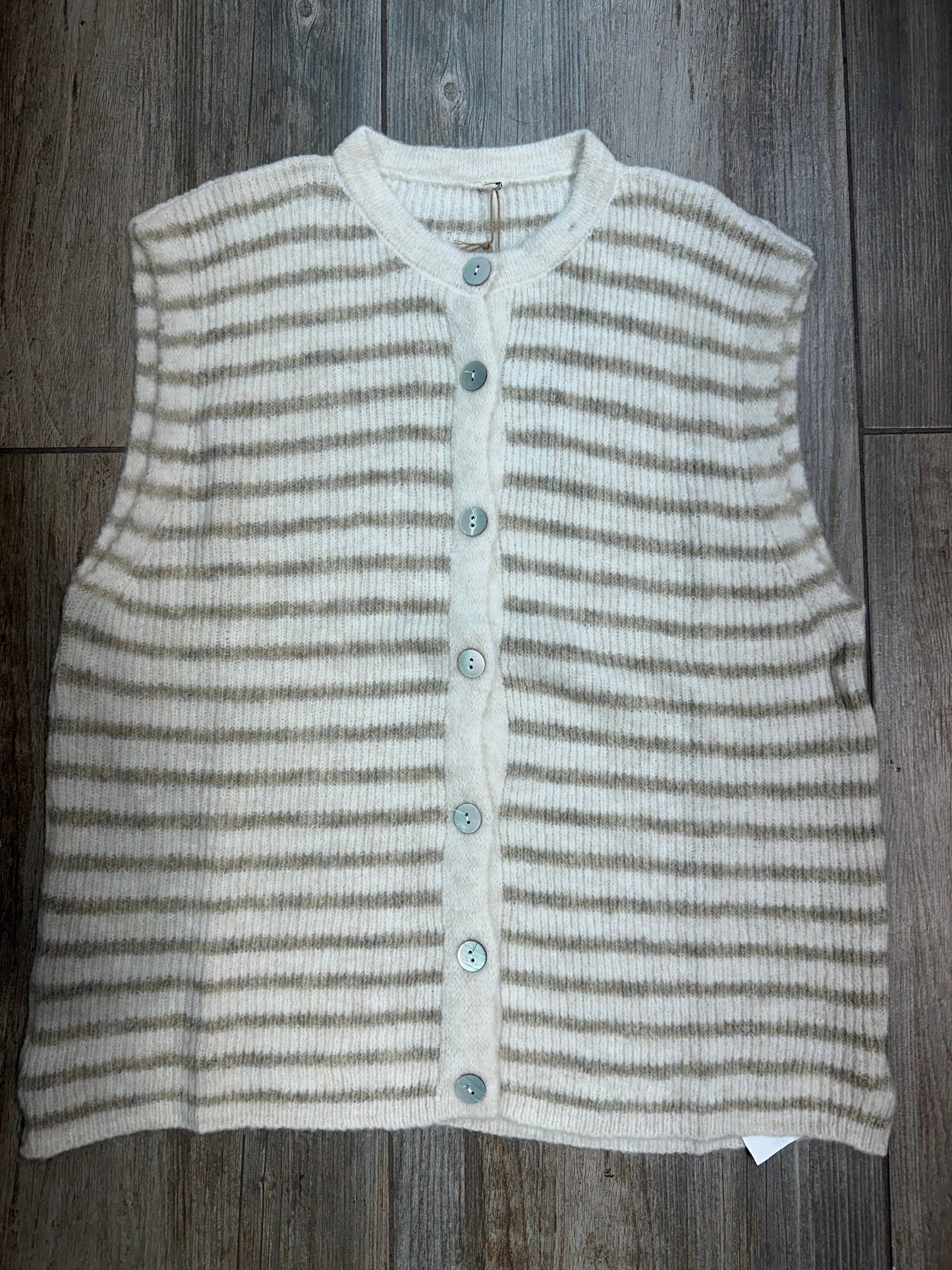 Gestreifte ärmellose Weste REF. 21312: Schwarz
