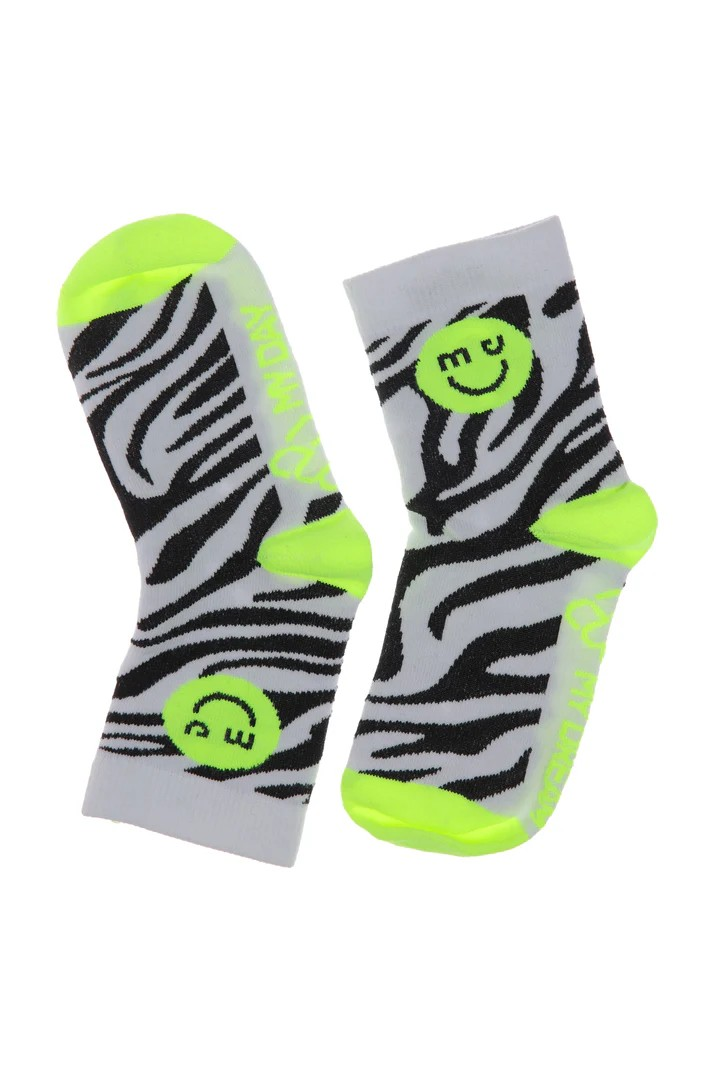 Socken 'Neon Zebra'