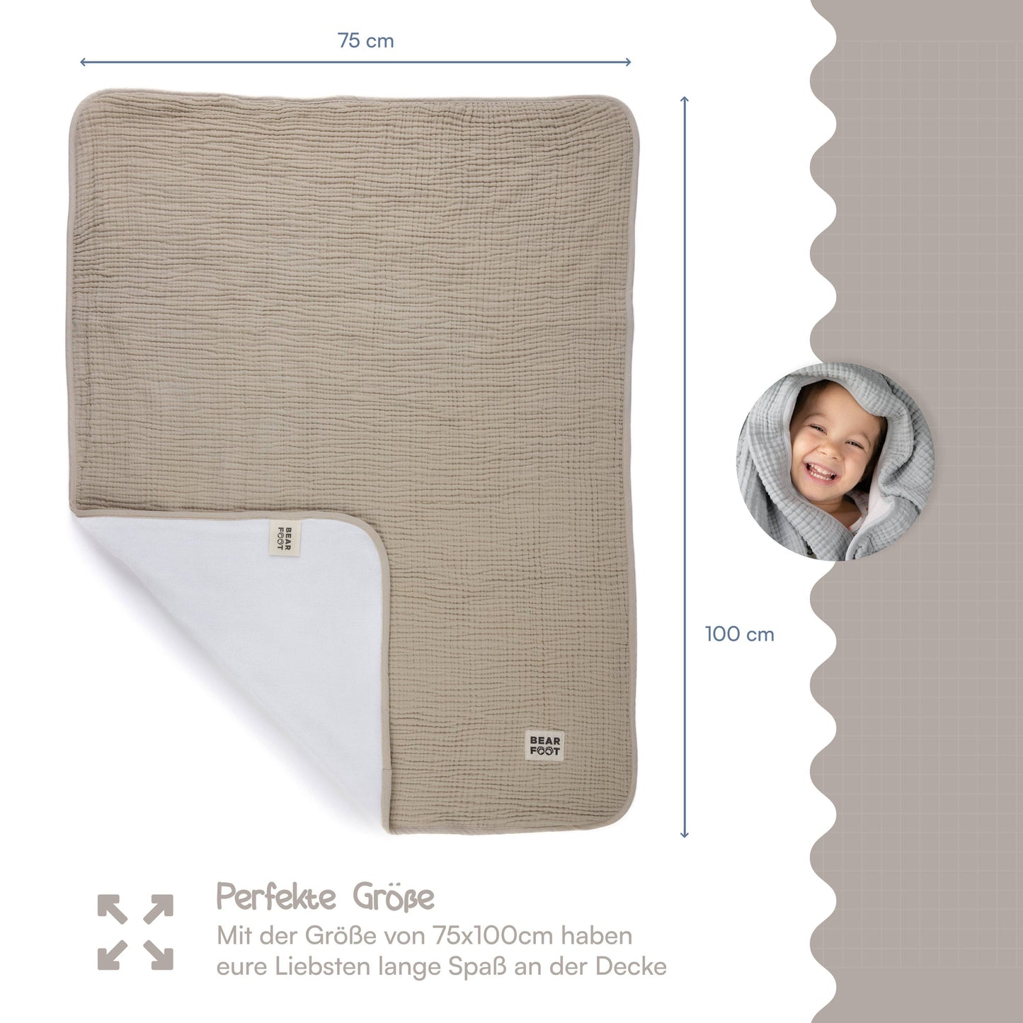 Babydecke Musselin - creme