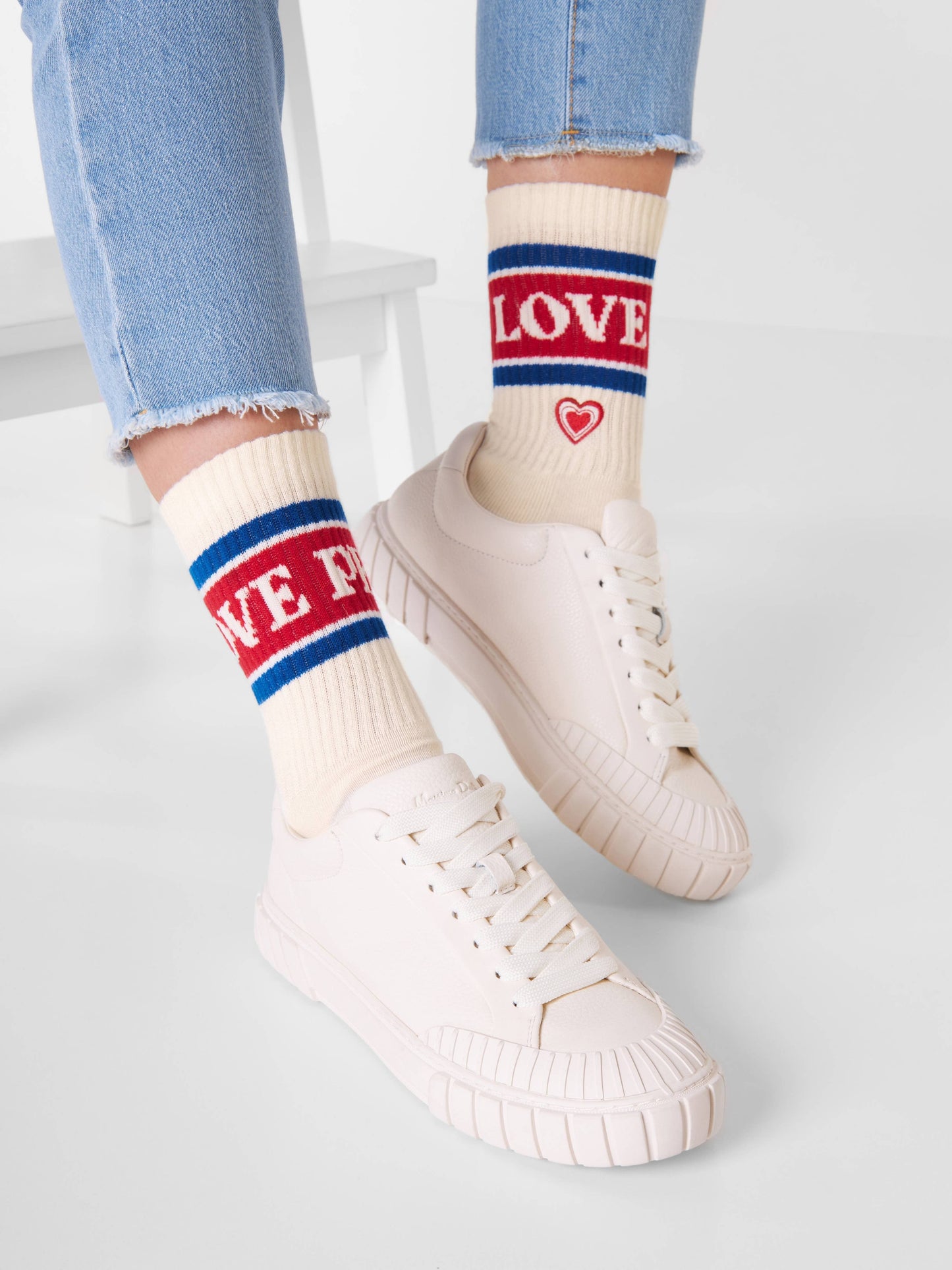 Bio-Socken Geschenkset - 2er Set Tennissocken Peace & Love: 41/46