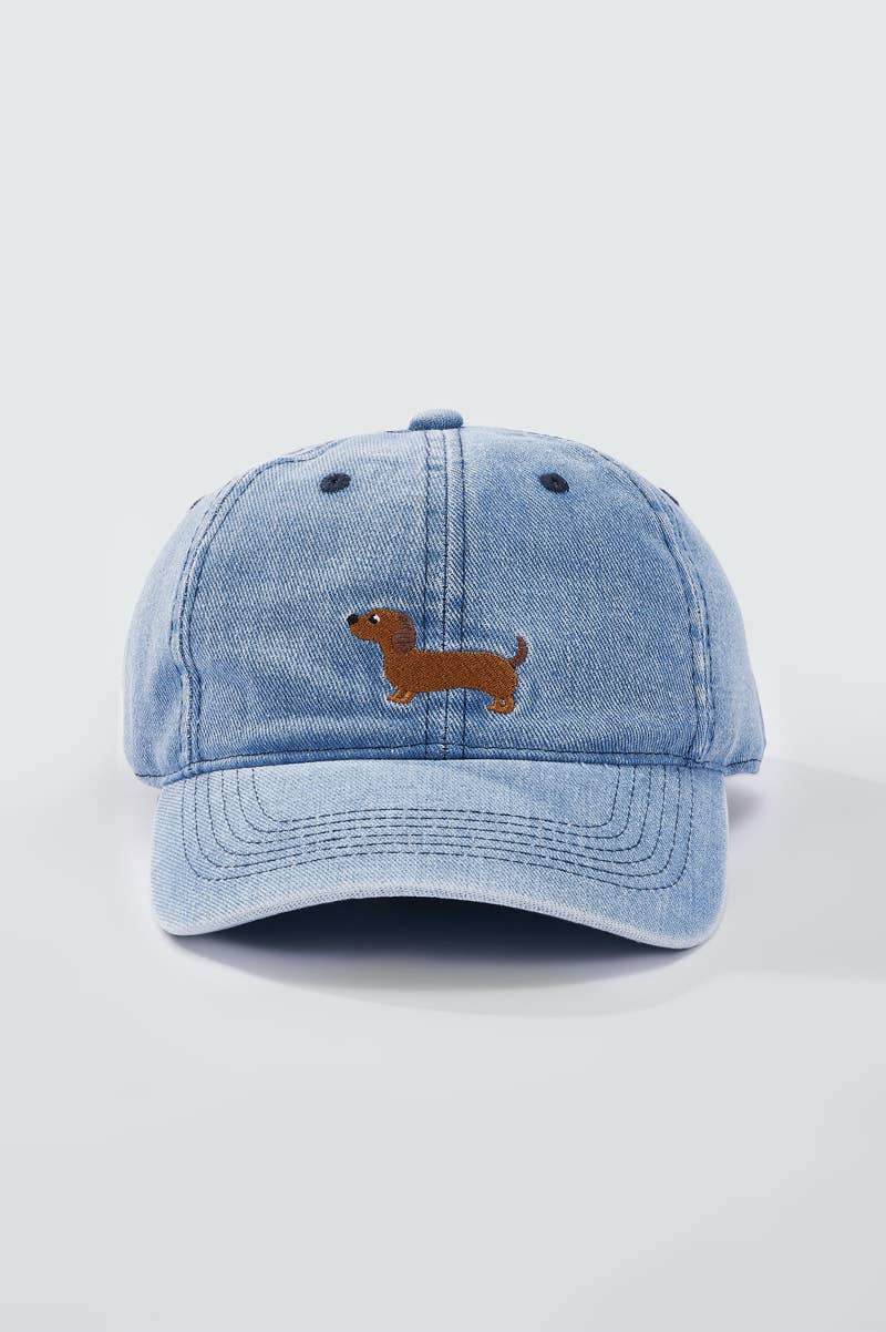 Baumwollcap mit Hundestickerei MJ322HK: Schwarz / 100% BAUMWOLLE