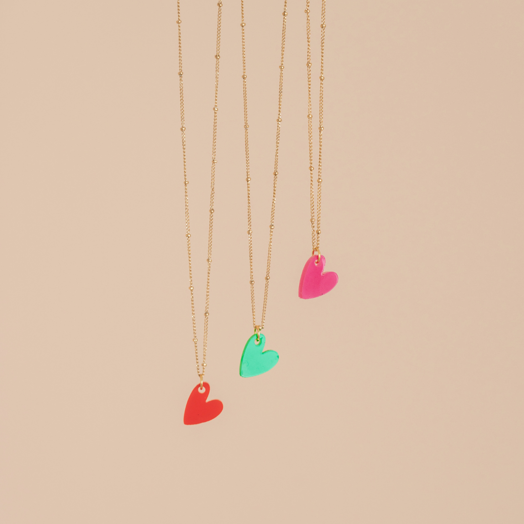 Kette Lume Charms | Herz Fuchsia