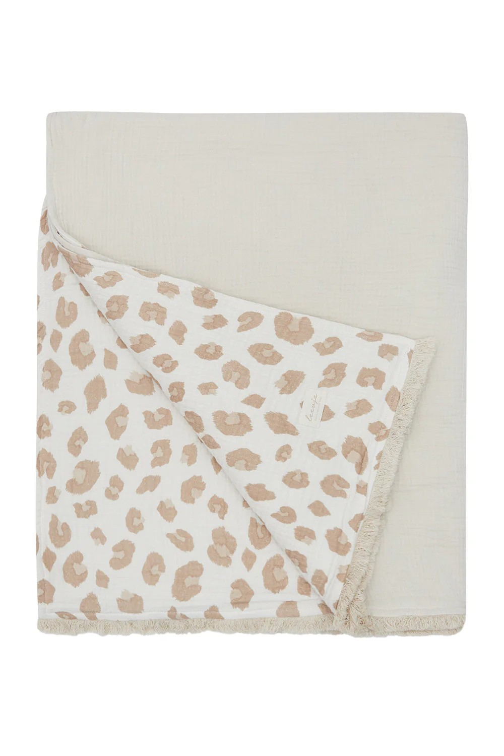 Large reversible bedspread 'Leoprint & Cappuccino'