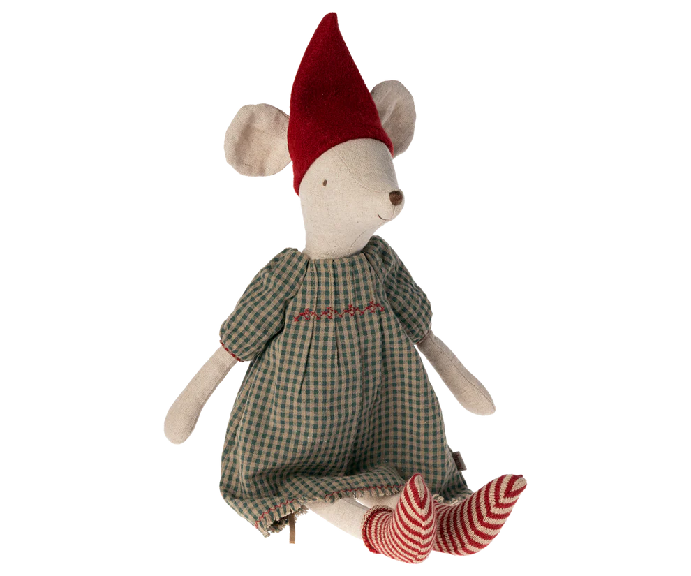 Maileg Baby Bunny - Light Blue Check