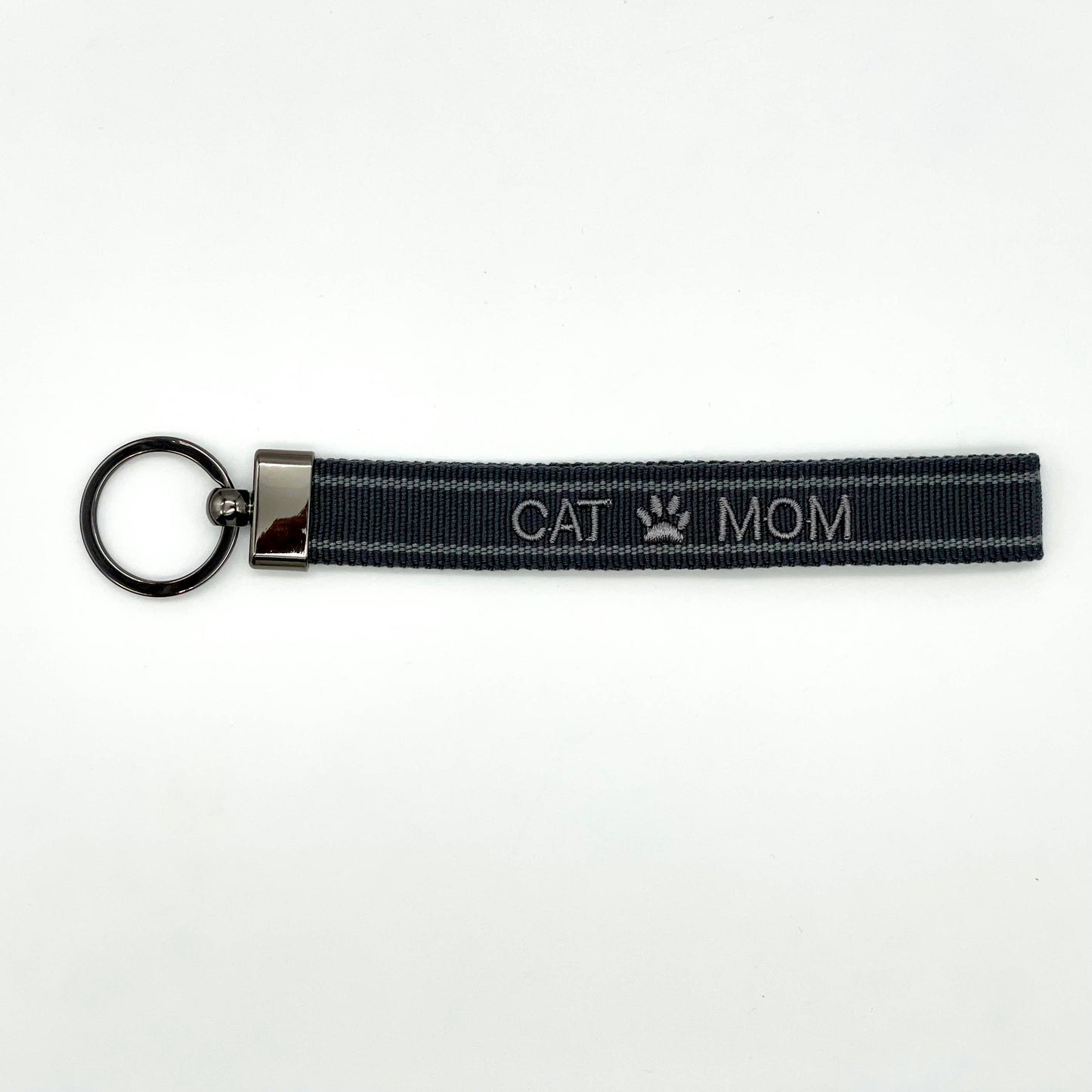 CAT MOM Schlüsselanhänger Keychain gewebt  bestickt 