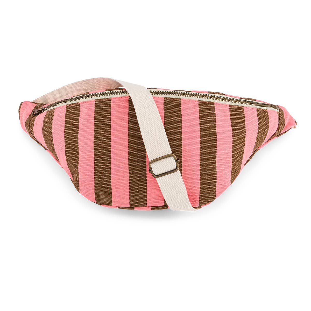 GÜRTELTASCHE STREIFEN FUNKY PINK / OLIVE