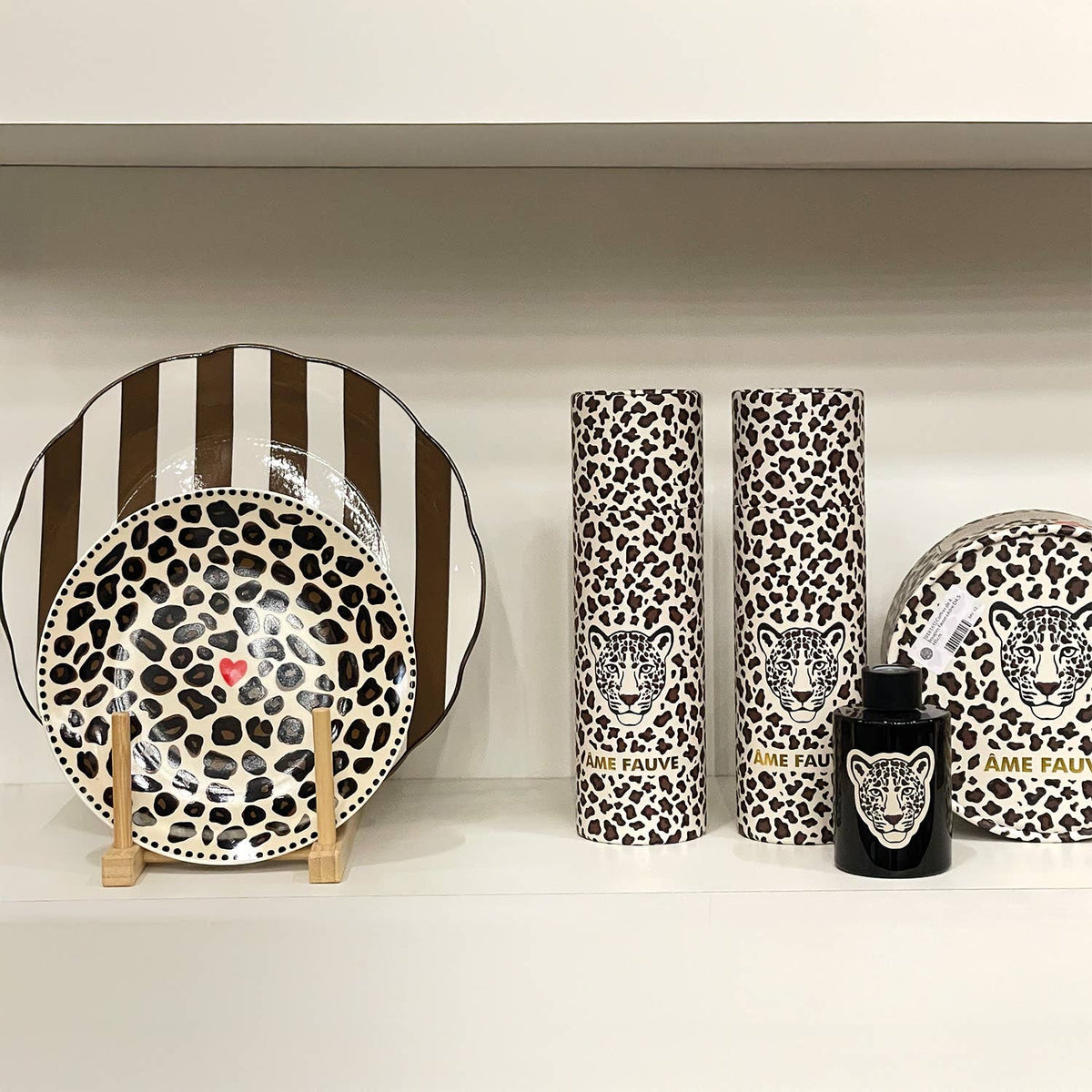Set aus 4 Desserttellern mit Leopardenmuster Ø 19 cm