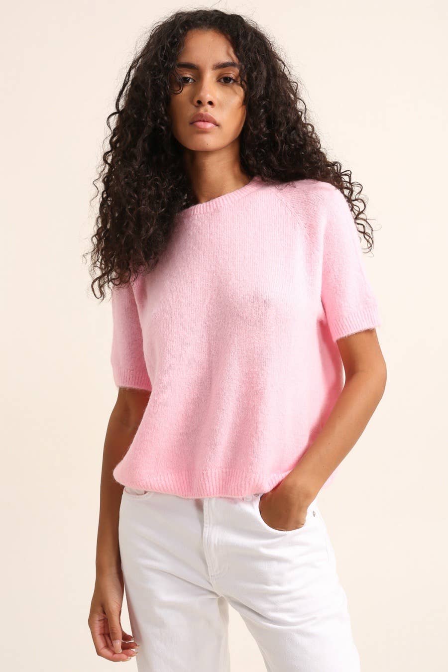 Alpaka-Pullover mit 3/4-Ärmeln, Ref 1012: Schwarz