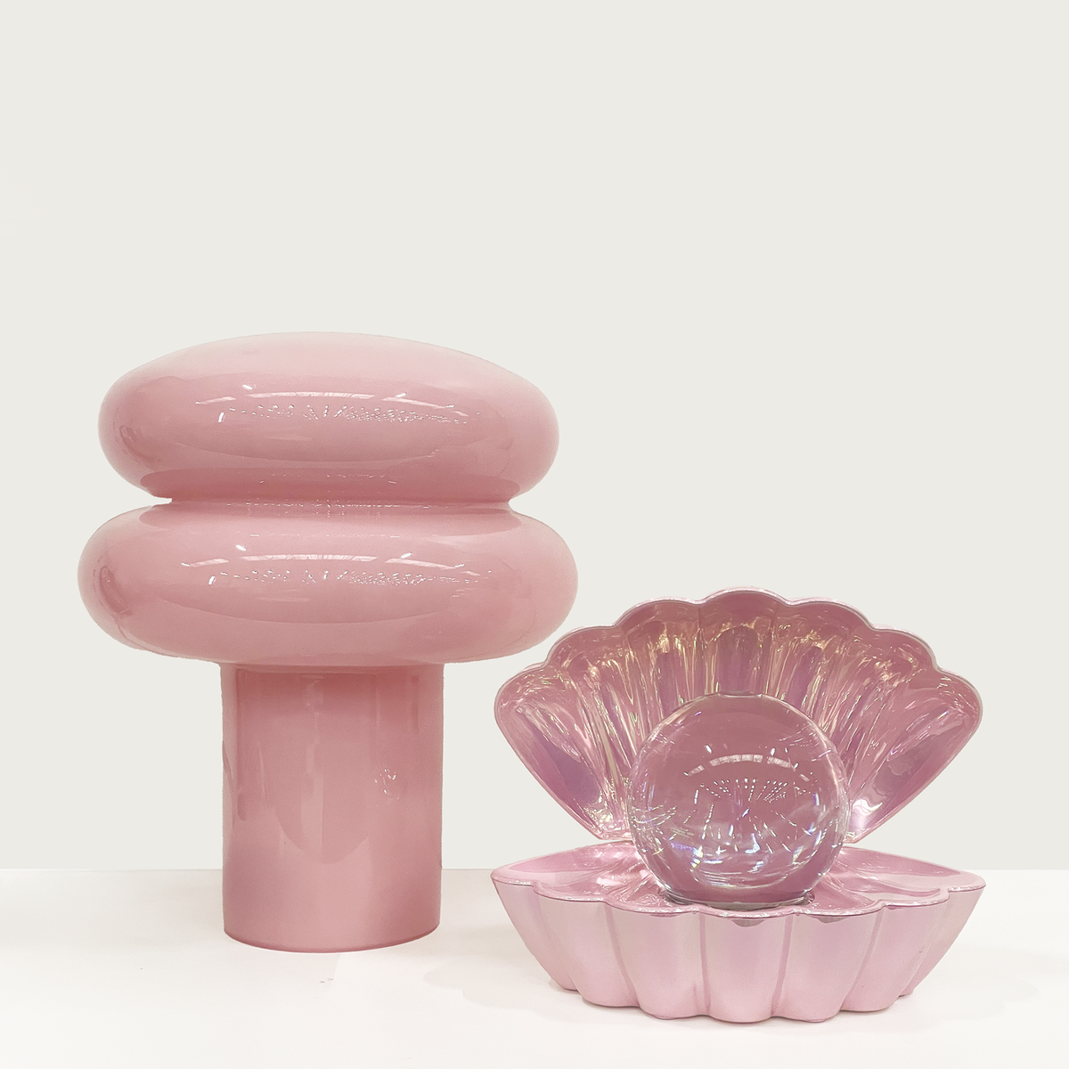 Glänzendrosa Coki batteriebetriebene Dekoleuchte - L17,5 D12,5 H15 cm