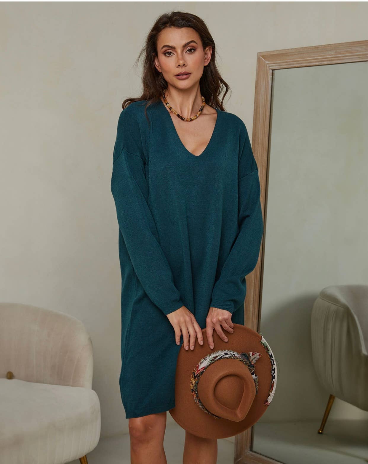 Strickkleid REF. 6111: Taupe