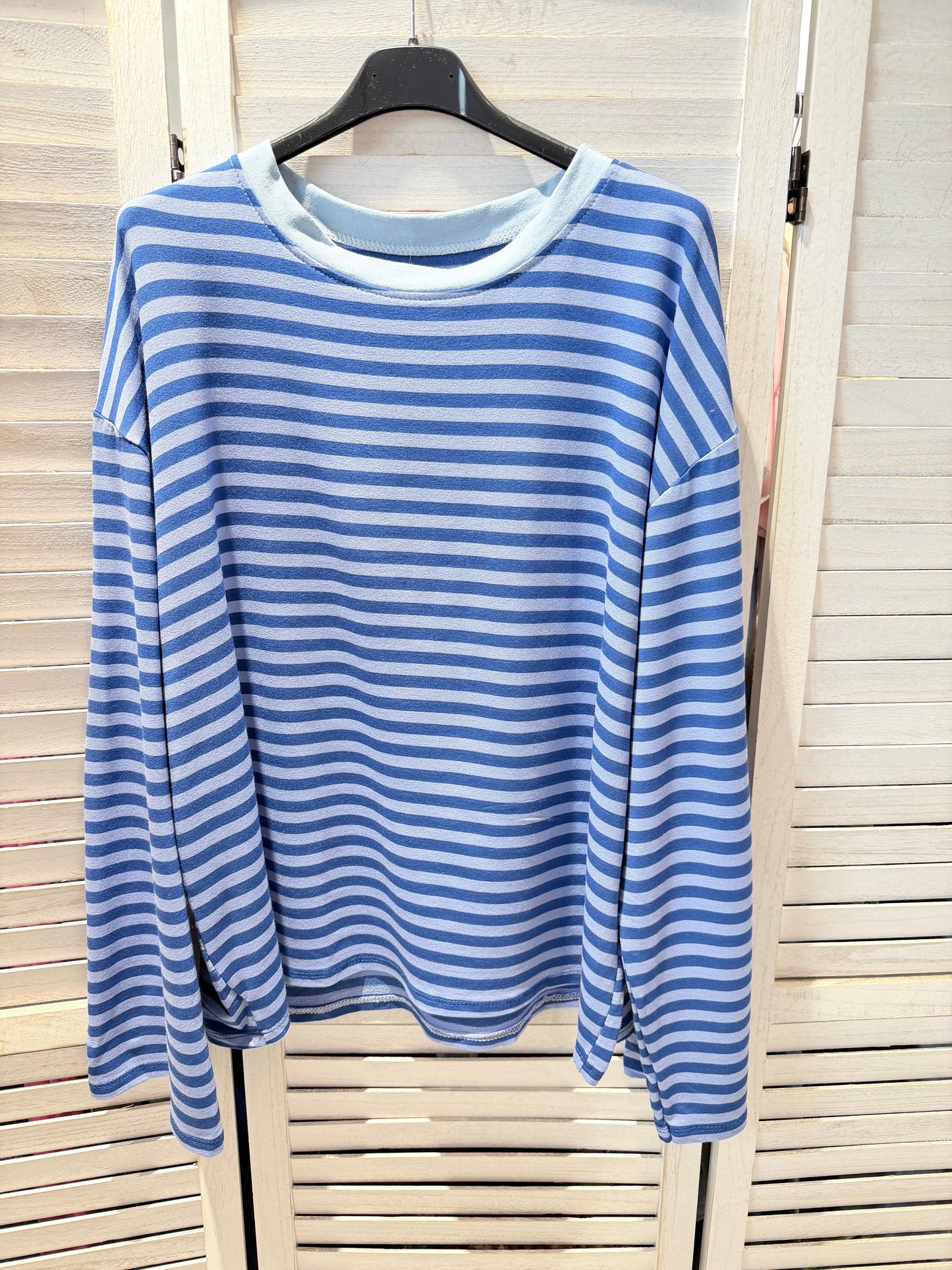 Langarm-T-Shirt mit Streifen: Blau / SIE