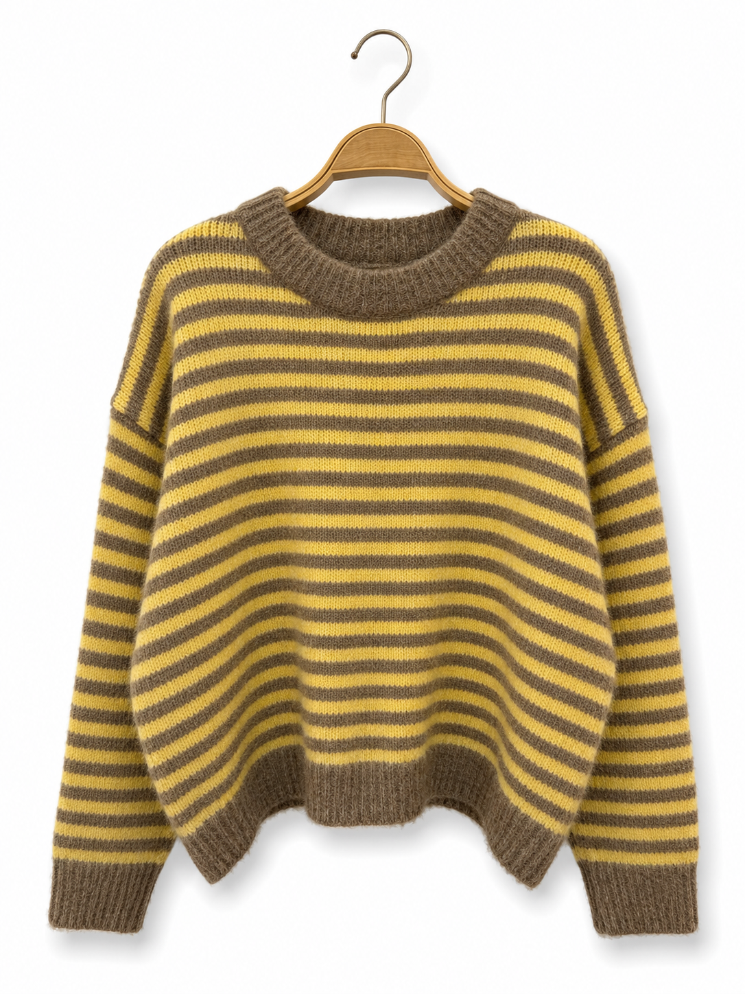 Gestreifter Strickpullover – Zeitlose Kollektion AP195: Rouge / Standard / Taille unique