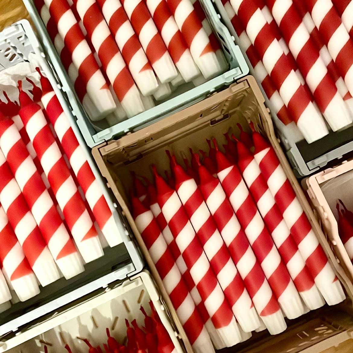 Dip Dye Kerzen Swirl | Zuckerstange Weihnachten rot | 4er VE