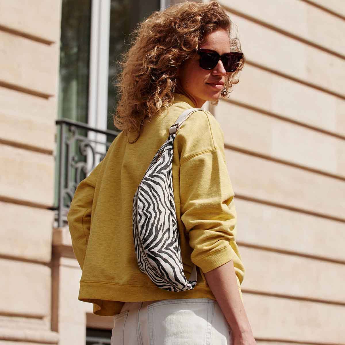 Damen Bauchtasche Zebrou Greige: GREIGE / ZEBROU