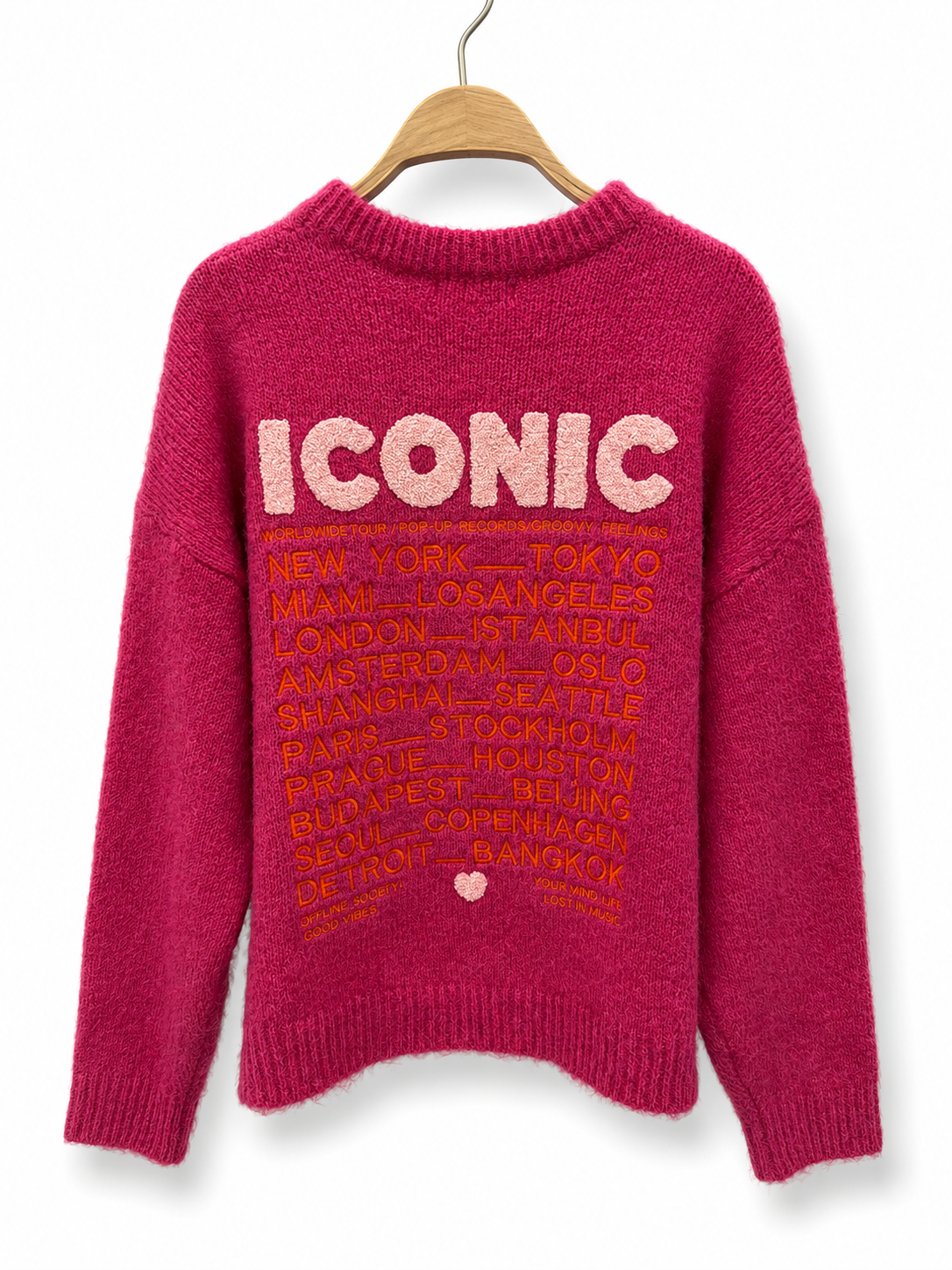Pullover ICONIC uni – Premium-Kollektion bestickter Strickware - AP197: Blau / Standardmäßig / Eine Größe