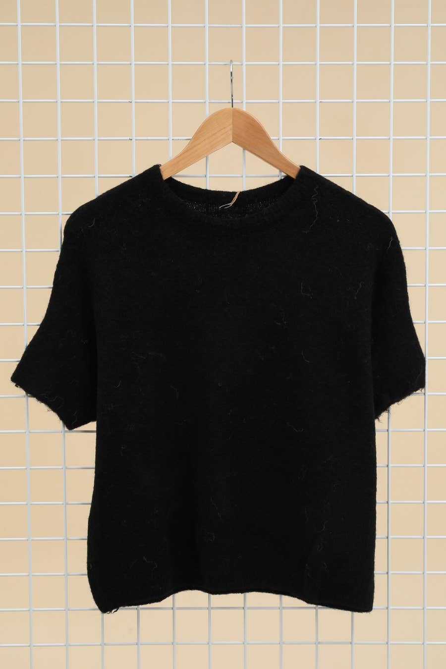 Alpaka-Pullover mit 3/4-Ärmeln, Ref 1012: Schwarz