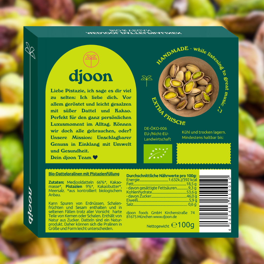 Dattelpralinen: Bomba di Pistacchio (Bio)
