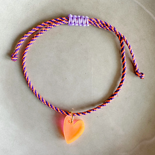 Armband Lume Charms | Herz Neon Orange