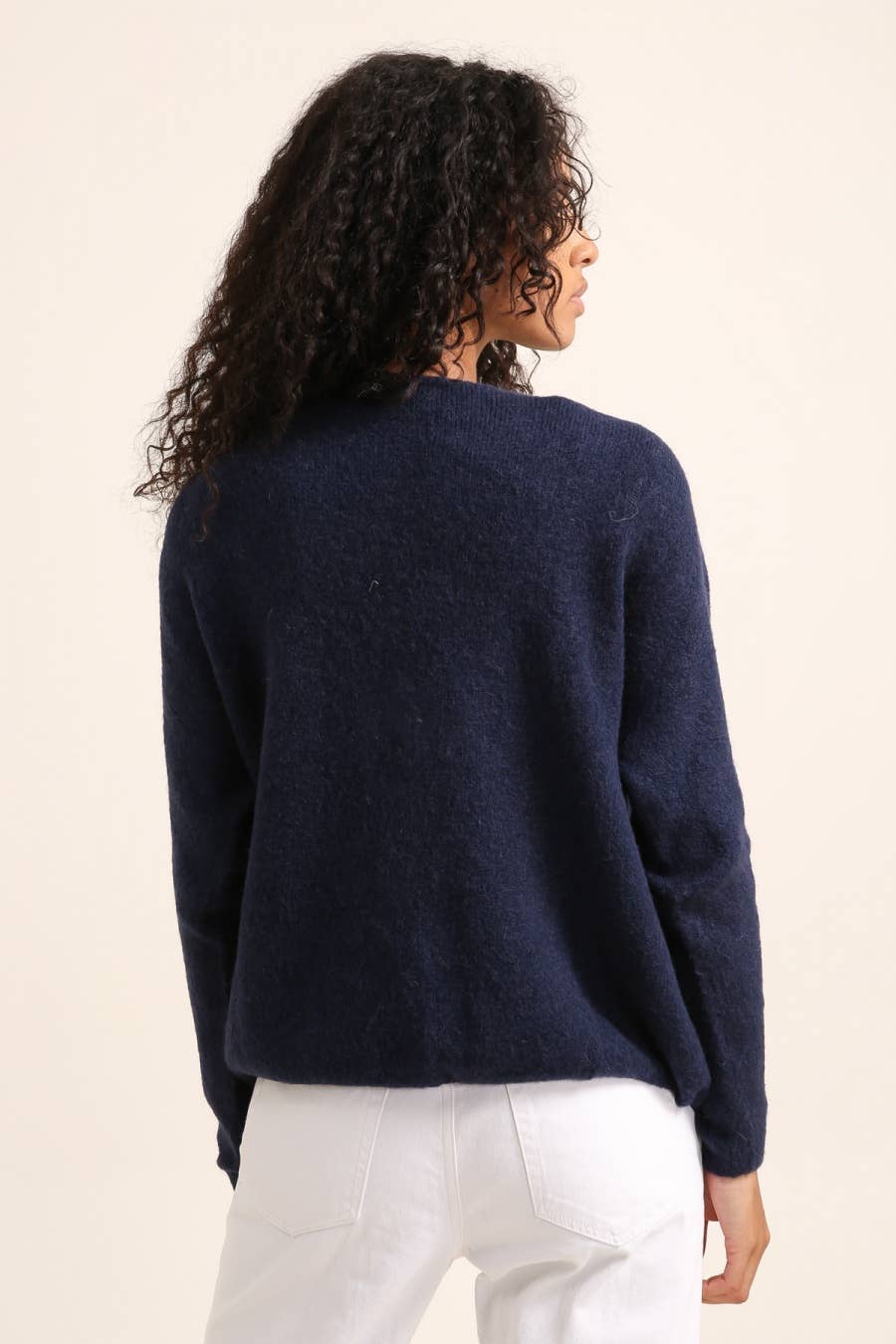 ALPACA Strickjacke mit V-Ausschnitt REF 1026: PERSIMMON