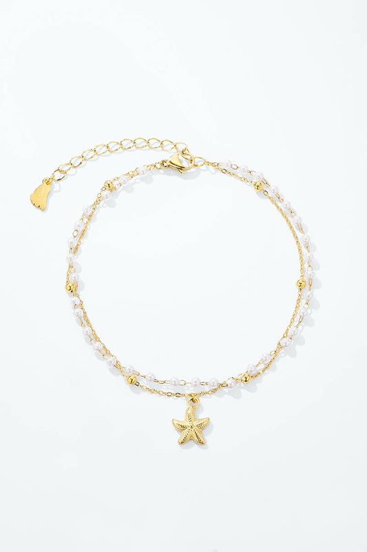 Fußkette aus Edelstahl 624AQ84: Gold / 100% Edelstahl