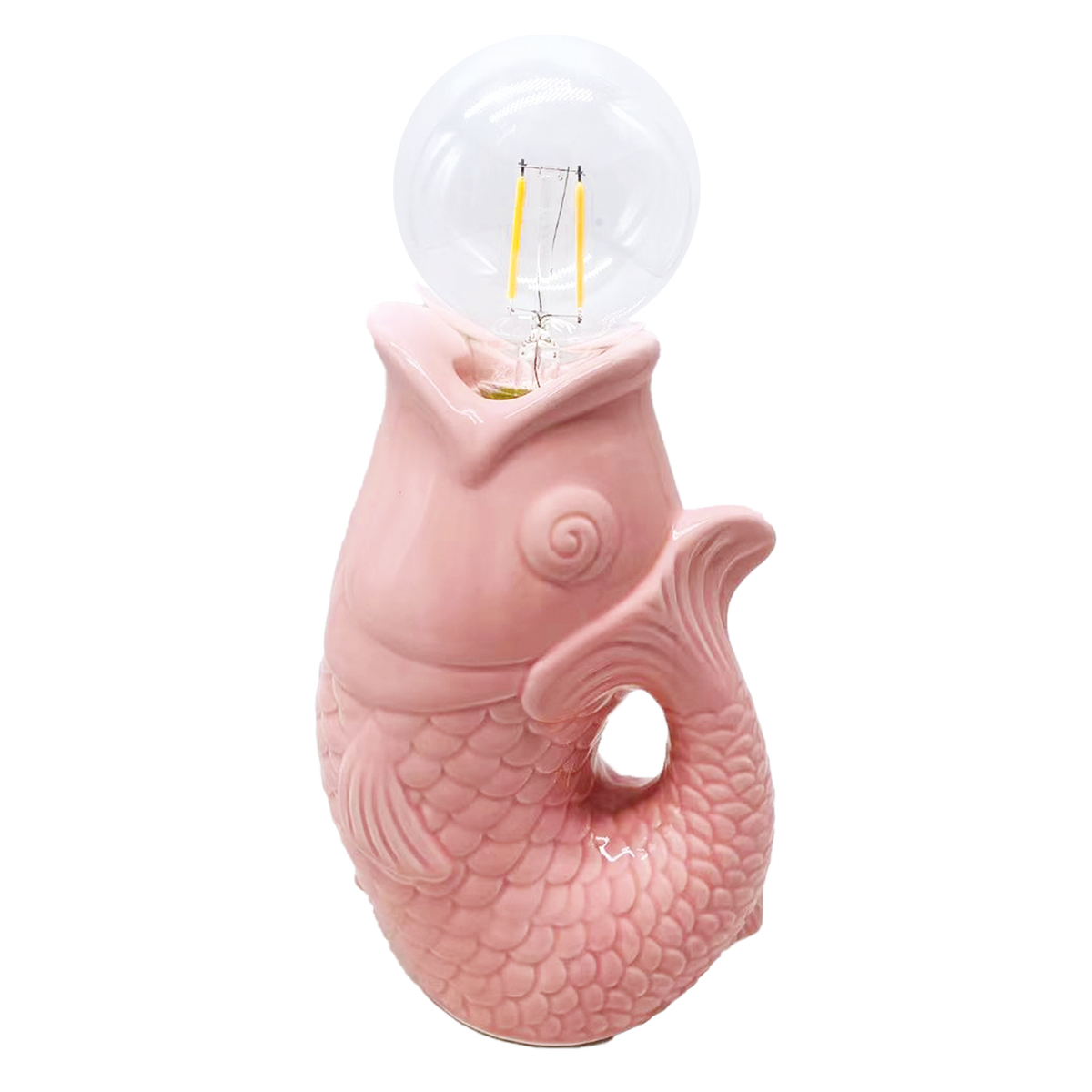 Deko-LED-Fisch rosa, batteriebetrieben, L13,5 x B8,2 x H27 cm