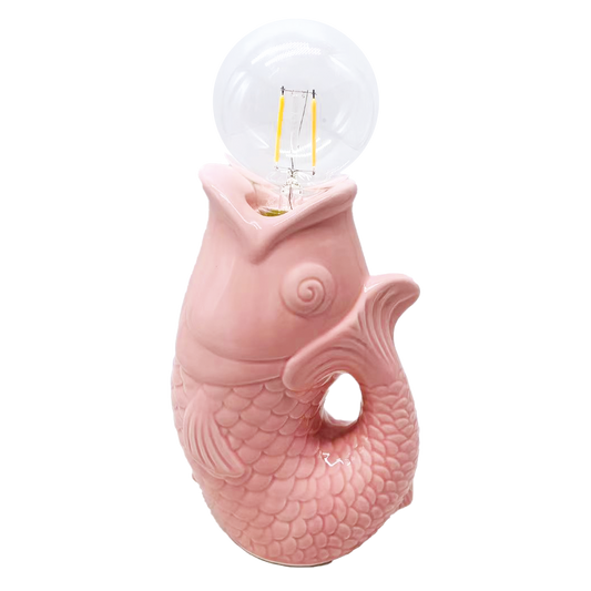 Deko-LED-Fisch rosa, batteriebetrieben, L13,5 x B8,2 x H27 cm