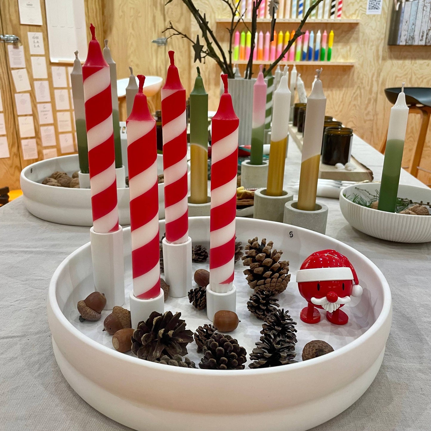 Dip Dye Kerzen Swirl | Zuckerstange Weihnachten rot | 4er VE