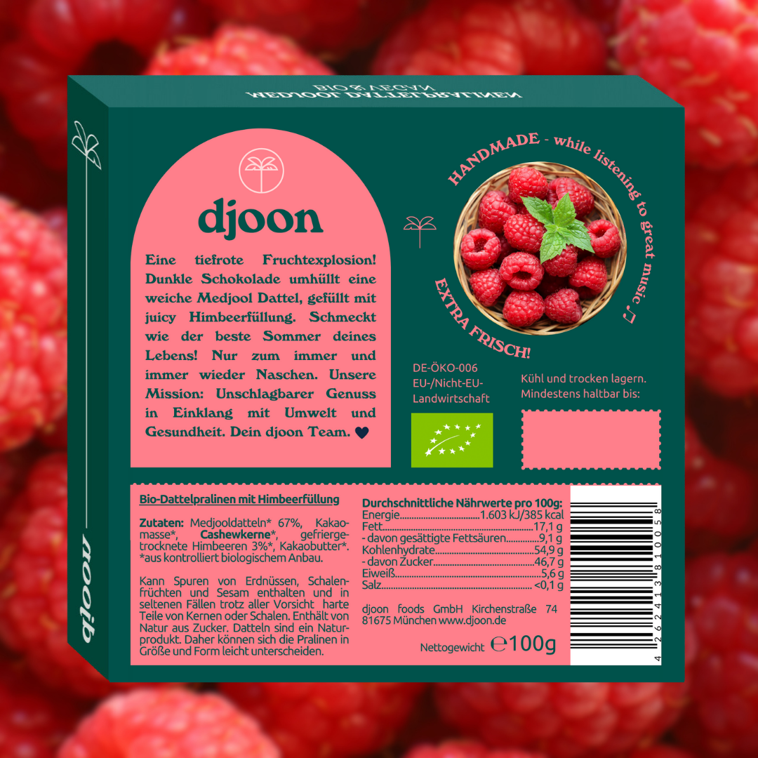 Dattelpralinen: Raspberry Cream (Bio)