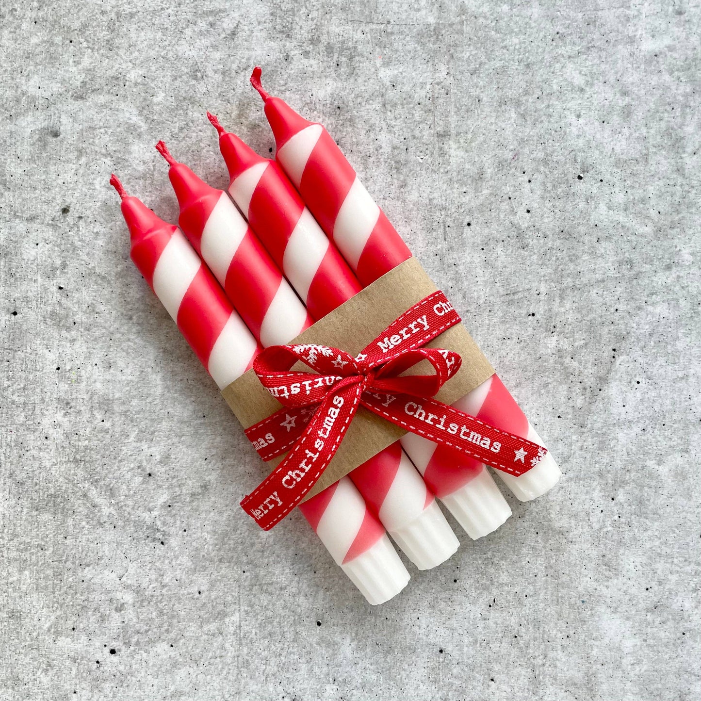 Dip Dye Kerzen Swirl | Zuckerstange Weihnachten rot | 4er VE