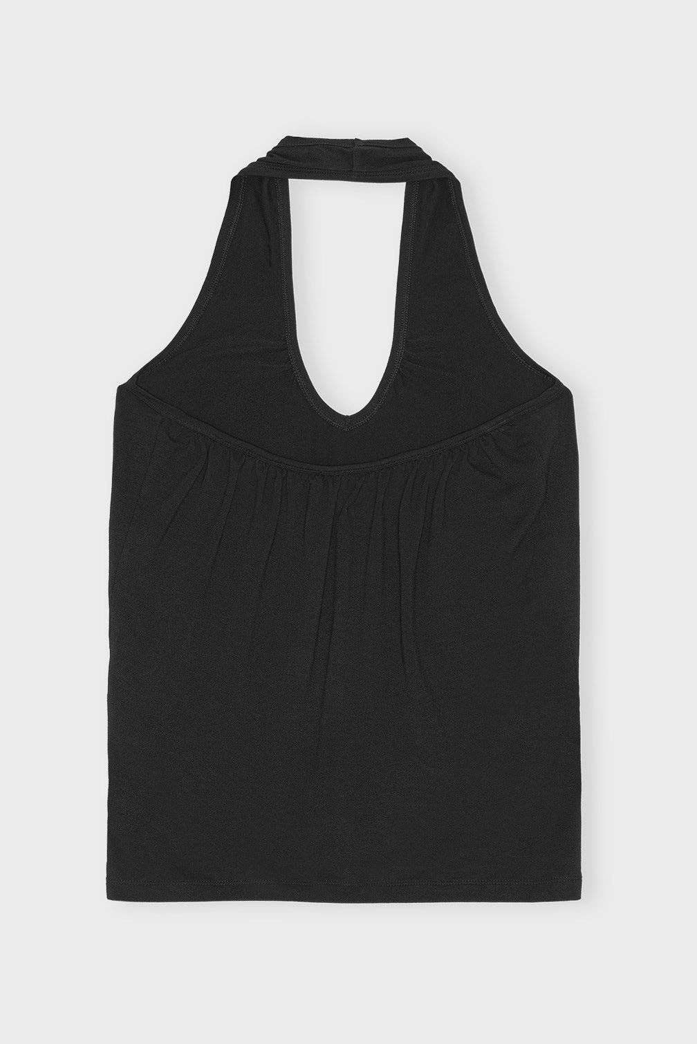 Hold me Top - schwarzes Neckholder-Top aus weichem Jersey: Schwarz / M
