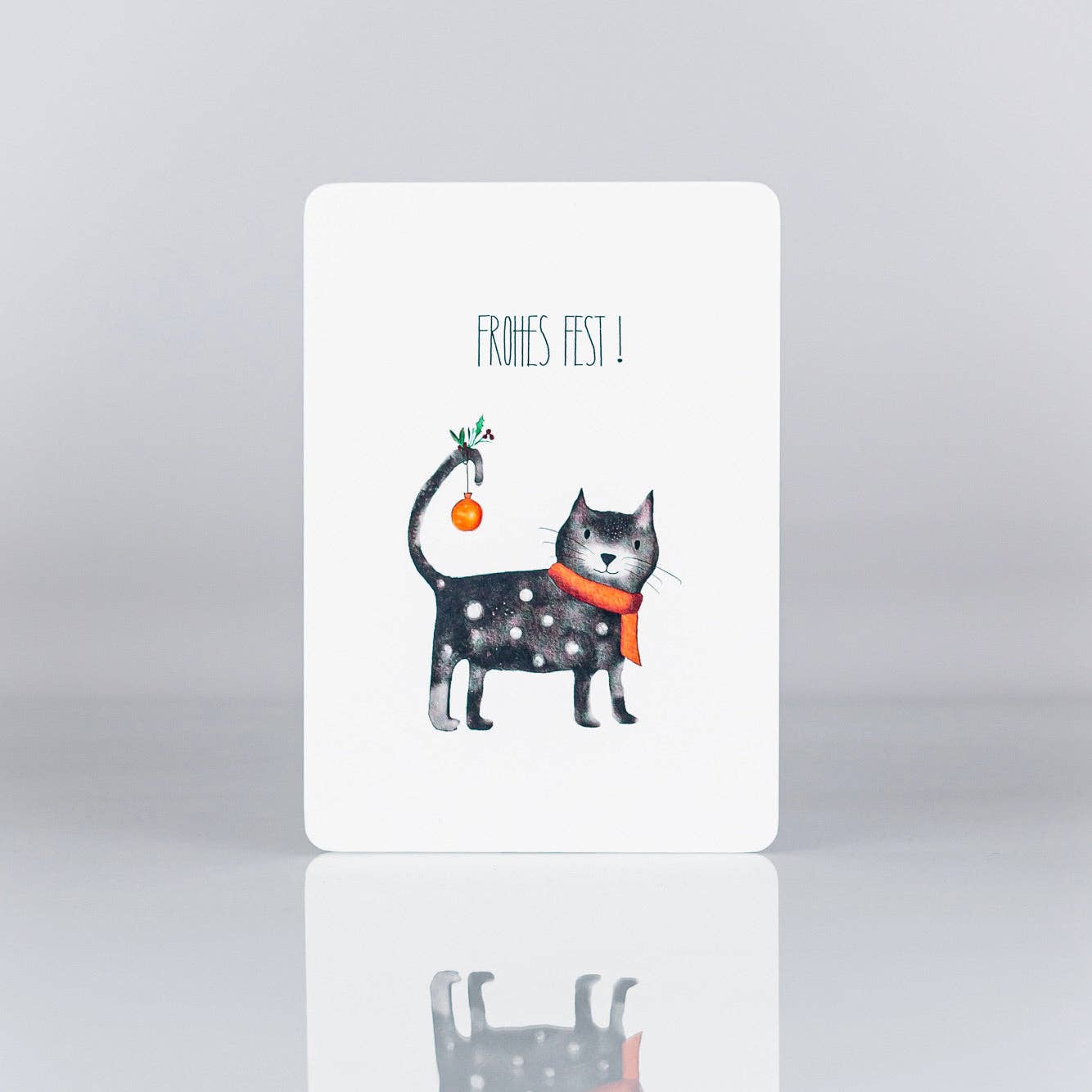 Postkarte Katze - Frohes Fest: Postkarte