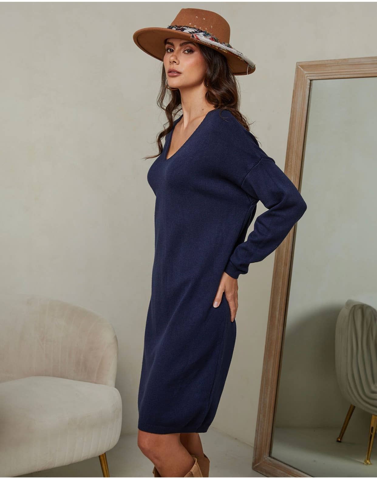 Strickkleid REF. 6111: Schwarz