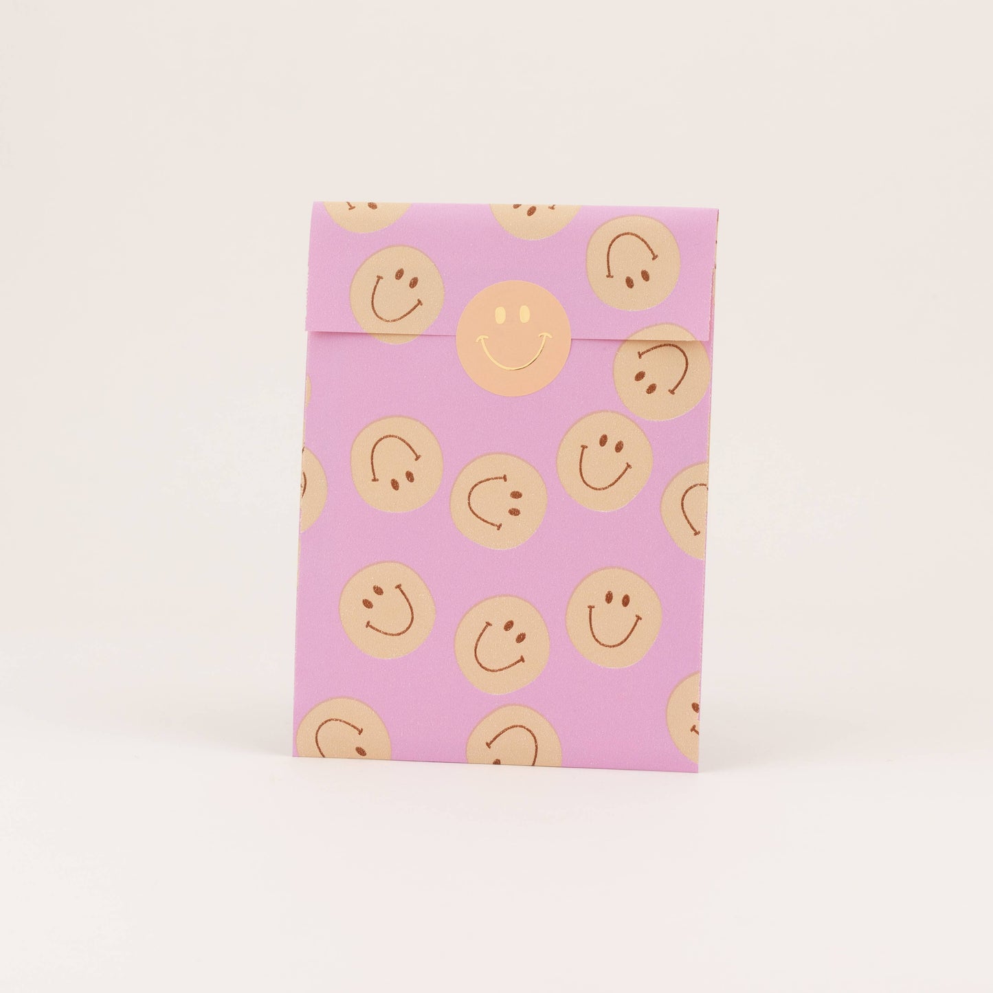 Papiertüten Smiley, Flieder / Orange: Mittel (12x21cm)